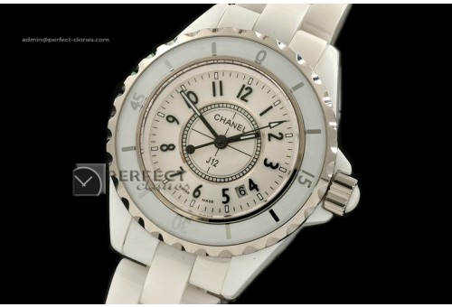 CHA10011 J12 White Ceramic Ladies Japanese Quartz