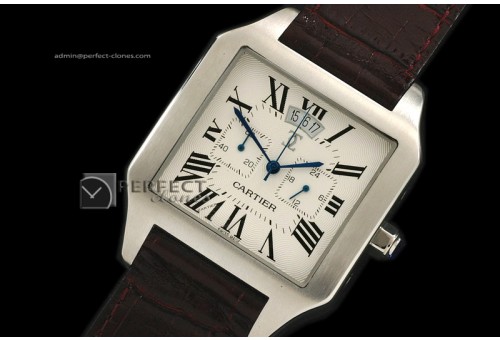 CARDU10004 Dumont Men Chronograph SS White Quartz Chrono