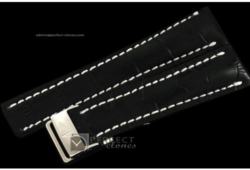 BLA10102 Leather strap Black W/Deployant - For 46 -49mm watches