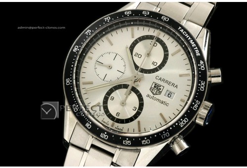 TG10052 Carrera Automatic Chronograph SS White A-77528800bph
