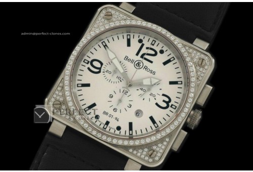 BO10015 BR Instrument 01-94 Chrono SS White/Diams 46mm Swiss Qtz