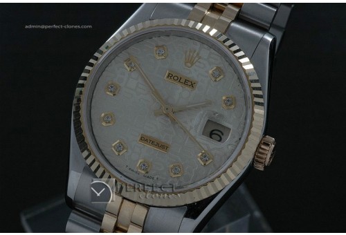 RDJMT10009 14K Wrapped Jubilee White Dial Diamond Markers 2836