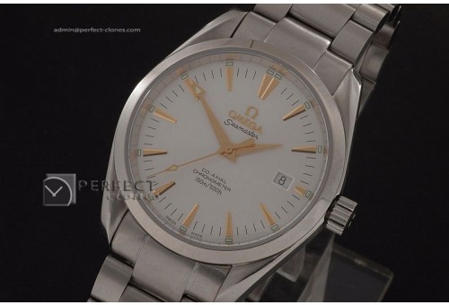 OMSE10016 Aqua Terra Co-Axial Man SS White Gold Markers Eta 2892