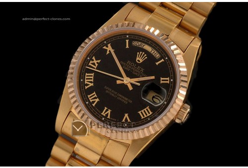 RLDDF10007 Full Gold Black Dial Roman Markers Eta 2836-2