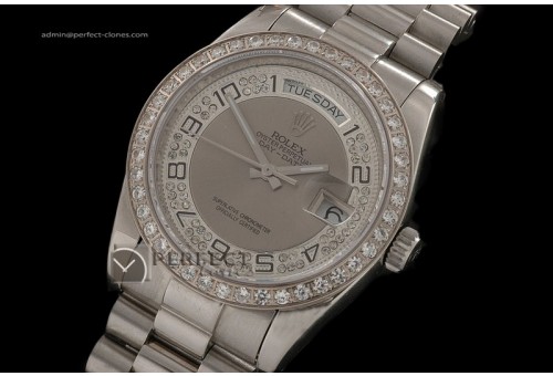 RLDDS10016 SS Full Diamonds Grey Dial/Bezel Swiss Eta 2836-2