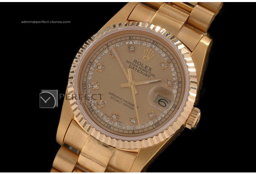 RDJMF10004 FG Gold Dial Diamond Markers Swiss Eta 2836-2