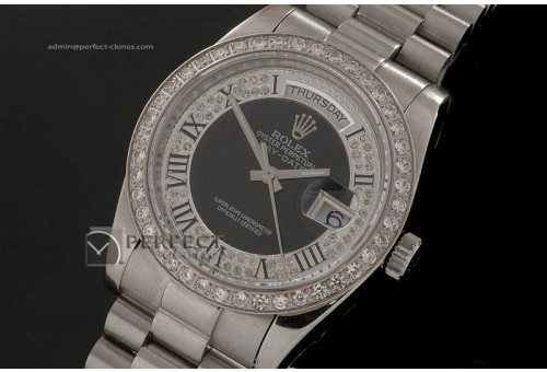 RLDDS10017 SS Full Diamonds Black Dial/Bezel Swiss Eta 2836-2
