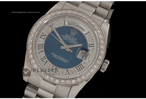 RLDDS10018 SS Full Diamonds Blue Dial/Bezel Swiss Eta 2836-2