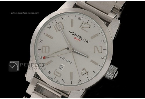 MB10004 Timewalker GMT White in SS Bracelet