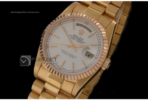RLDDF10013 Full Gold White Dial Stick Markers Swiss Eta 2836-2