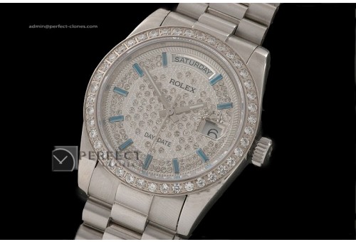 RLDDS10021 SS Full Diamonds Dial/Bezel Ruby Markers Eta 2836-2