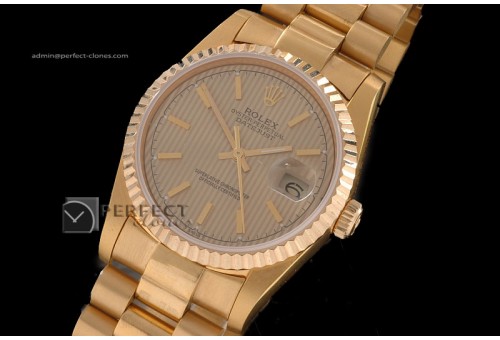 RDJMF10014 FG Gold Tux Dial Stick Markers Swiss Eta 2836-2