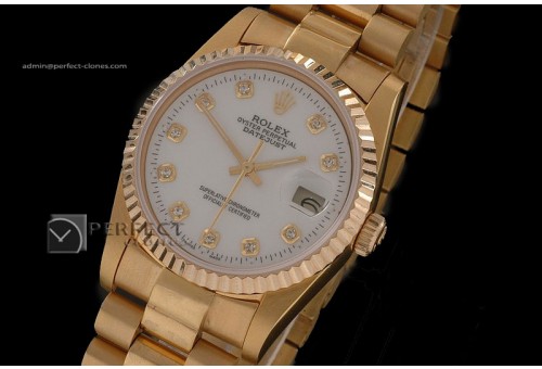 RDJMF10006 FG White Dial Diamonds Markers Swiss Eta 2836-2