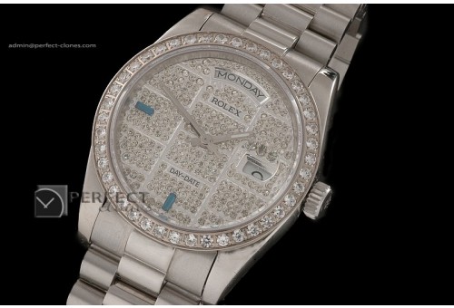 RLDDS10023 SS Full Diamonds Dial/Bezel Ruby Markers Eta 2836-2