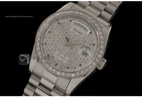 RLDDS10024 SS Full Diamonds Dial/Bezel Ruby Markers Eta 2836-2