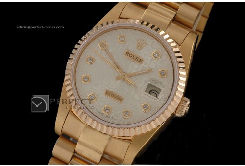 RDJMF10017 FG White Jubilee Dial Diamond Markers Swiss Eta 2836