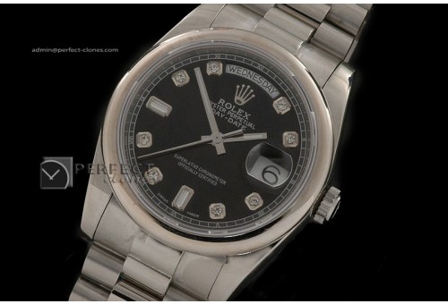RLDDS10011 SS Black Dial Diamond Marker Swiss Eta 2836-2