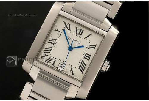 CART10016 Tank Franchine SS Men, Sapphire Crystal/Swiss Eta 2000