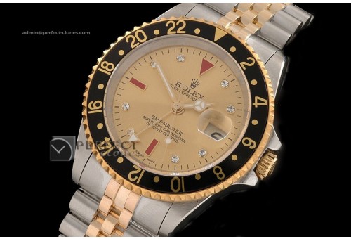 RLGT10004 GMT Master TT Gold Dial Jubilee Blk Bezel Eta 2836-2