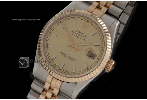 RDJMT10015 14K Wrapped Gold Dial Stick Markers Swiss Eta 2836-2