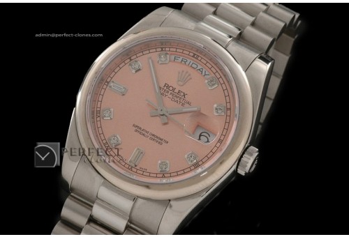 RLDDS10056 SS Salmon Dial Diamond Marker Swiss Eta 2836-2