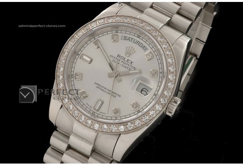 RLDDS10029 SS White Dial Diamond Markers/Bezel Eta 2836