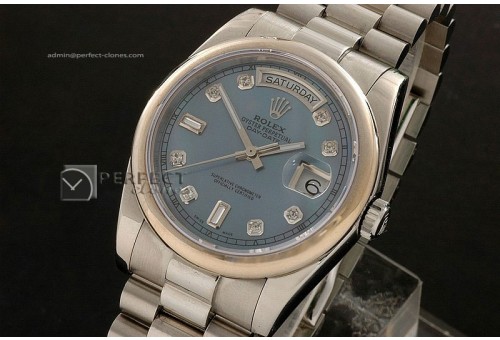 RLDDS10054 SS Ice Blue Dial Diamond Marker Swiss Eta 2836-2