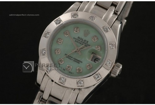 RLMPLS12015 SS 12 Diam Bez MOP L-Green Diamonds Swiss Eta 2671-2