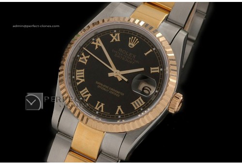RDJMT10022 14K Wrapped Black Dial Roman Markers Osyter Eta 2836-