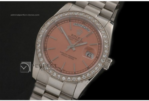RLDDS10032 SS Salmon Dial Stick Markers/ Diam Bezel Eta 2836
