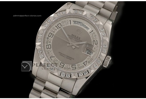 RLDDS10034 SS Diam/Grey Dial Num Markers/ Diam Bezel Eta 2836