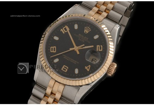RDJMT10018 14K Wrapped Black Dial Stk/Num Markers Swiss Eta 2836