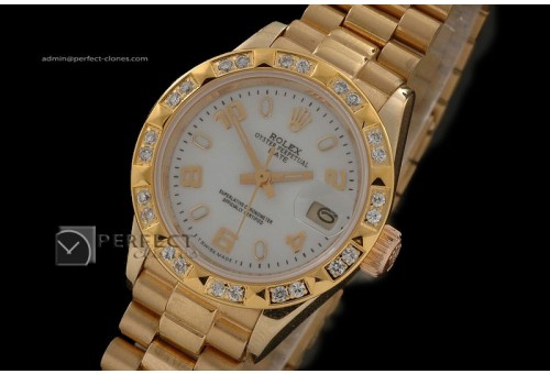 RDJLF10051 FG White Dial Stk/Num Markers Diam Bez Eta 2671-2