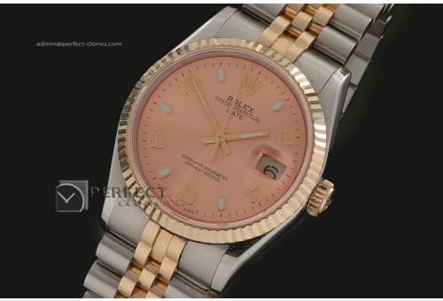 RDJMT10019 14K Wrapped Salmon Dial Stk/Num Markers Swiss Eta2836