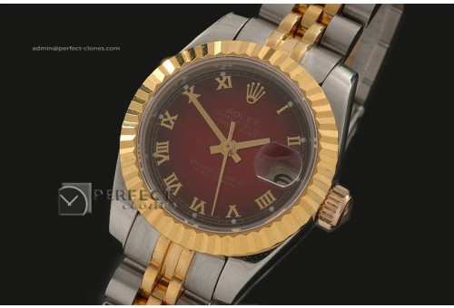 RDJLT00127 TT Jubilee Burnt Red Roman Swiss Eta 2671-2