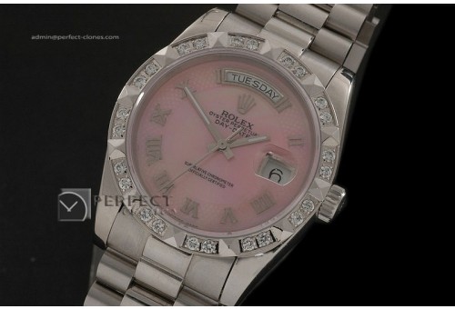 RLDDS10041 SS MOP Pink Dial Roman Markers/ Diam Bezel Eta 2836
