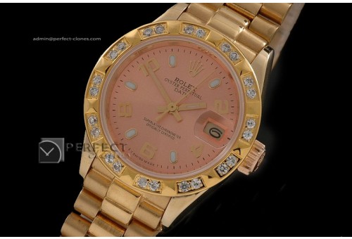 RDJLF10053 FG Salmon Dial Stk/Num Markers Diam Bez Eta 2671-2