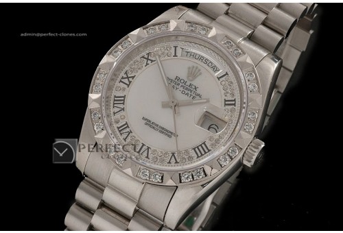 RLDDS10036 SS Diam/MOP Dial Roman Markers/ Diam Bezel Eta 2836