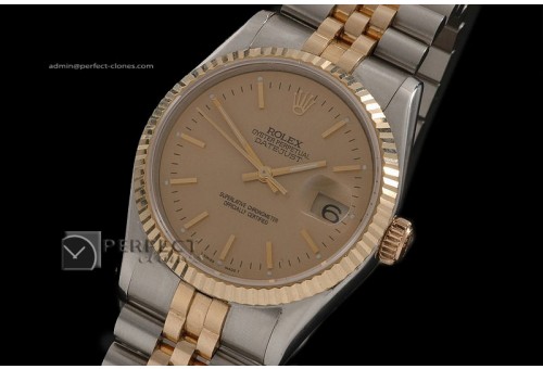 RDJMT10072 14K Wrapped Gold Dial Stick Markers Swiss Eta 2836
