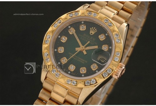 RDJLF10055 FG Burnt Green Dial Diamond Markers/Bez Eta 2671