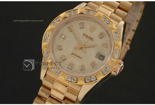 RDJLF10057 FG Gold Jub Dial Diamond Markers/Bez Eta 2671