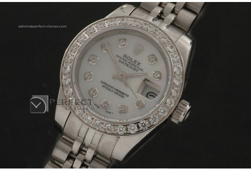 RDJLS10081 SS MOP Wht Dial Pres Diam Marker/Bez Eta 2671