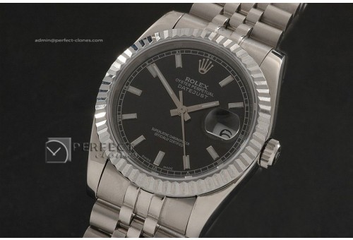 RDJMS10036 SS Black Dial Stick Markers Eta 2836-2