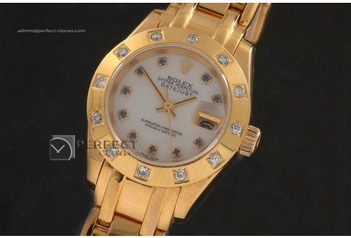 RDJLF1005FG Masterpiece MOP White Dial Ruby Markers Eta 2671