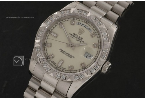 RLDDS10044 SS Cream Dial Diamond Markers/ Diam Bezel Eta 2836-2
