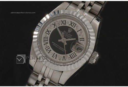 RDJLS10066 SS Diamond/Black Dial Jubilee Roman Marker Eta 2671-2