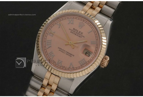 RDJMT10076 14K Wrapped Salmon Dial Roman Markers Swiss Eta