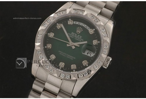 RLDDS10047 SS Burnt Green Dial Diam Markers/ Diam Bezel Eta 2836