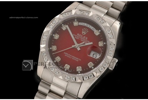 RLDDS10048 SS Burnt Red Dial Diam Markers/ Diam Bezel Eta 2836