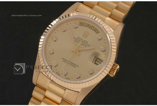 RLDDF101018K President FG Diamond Markers Swiss Eta 2836-2